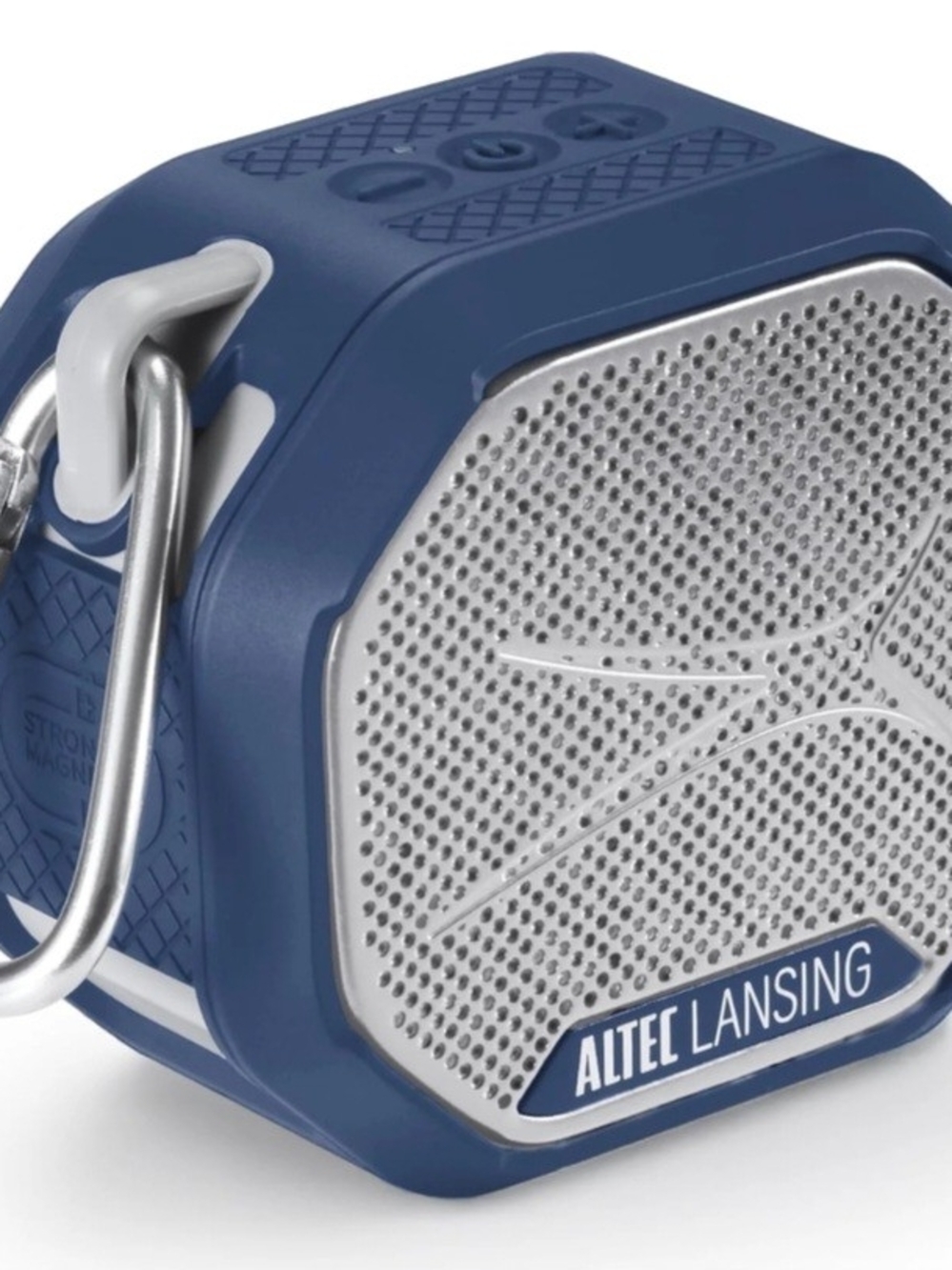 Blue Portable Bluetooth Speaker with Carabiner